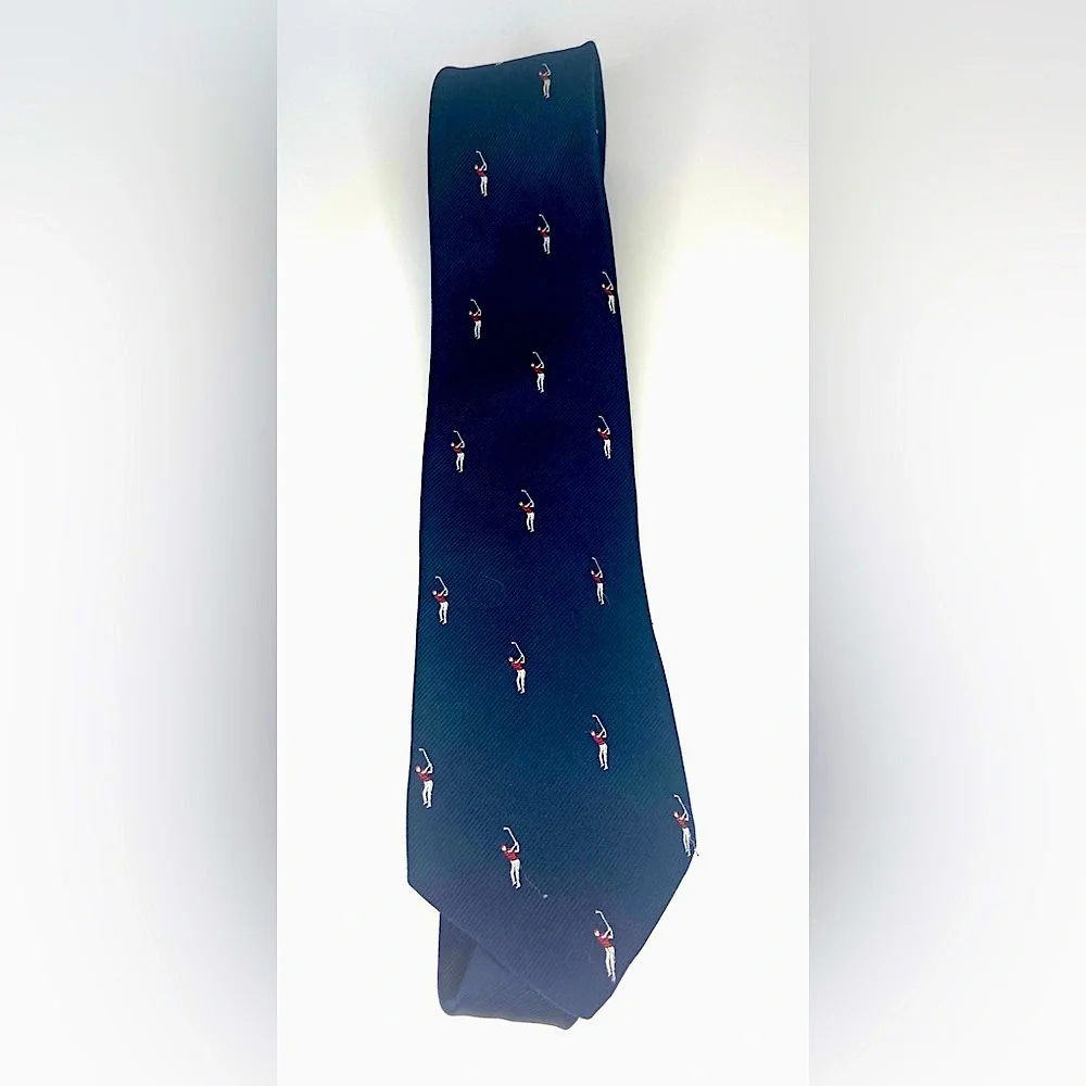 Vintage Pintail golfer tie. Navy. 3” wide.polyester/Silk.